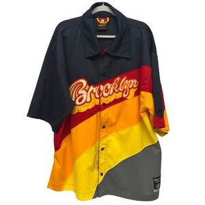 VTG Y2K Brooklyn Express Jersey Shirt XXL Mens Colorblock Short Sleeve Blokecore
